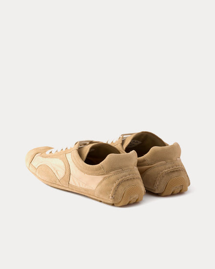 Prada Montecarlo Re-Edition 2005 Suede & Re-Nylon Camel Brown Low Top Sneakers - 4