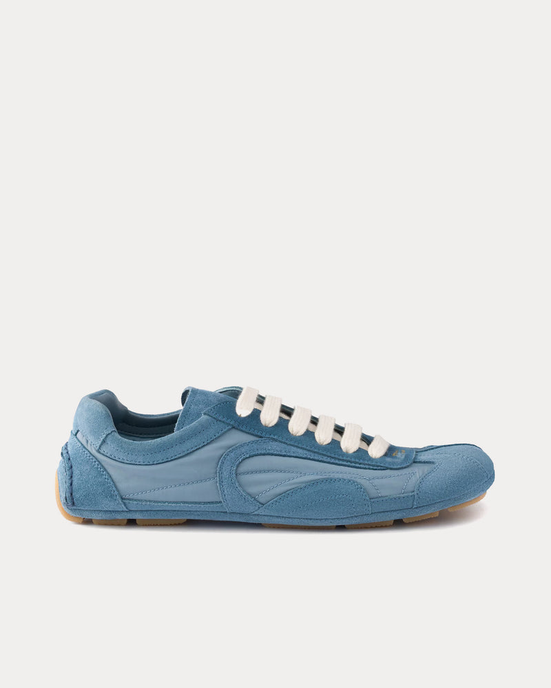 Prada Montecarlo Re-Edition 2005 Suede & Re-Nylon Astral Blue Low Top Sneakers - 1
