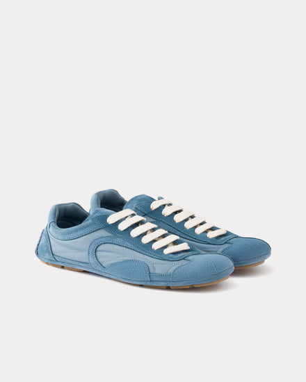 Prada Montecarlo Re-Edition 2005 Suede & Re-Nylon Astral Blue Low Top Sneakers - 3