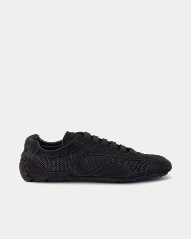 Prada Montecarlo Re-Edition 2005 Suede & Mesh Black Low Top Sneakers