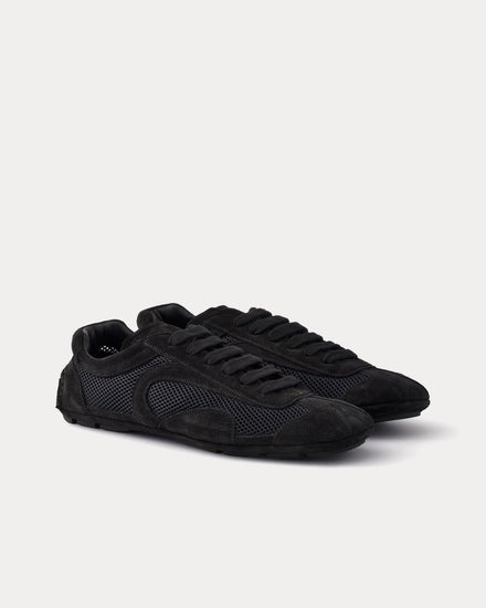 Prada Montecarlo Re-Edition 2005 Suede & Mesh Black Low Top Sneakers - 3