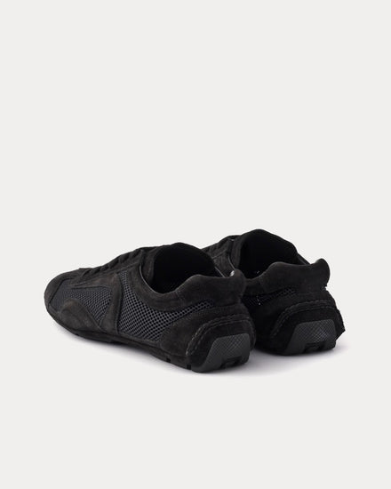 Prada Montecarlo Re-Edition 2005 Suede & Mesh Black Low Top Sneakers - 4