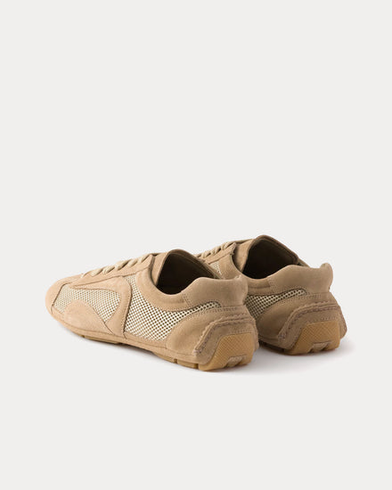 Prada Montecarlo Re-Edition 2005 Suede & Mesh Desert Beige Low Top Sneakers - 4