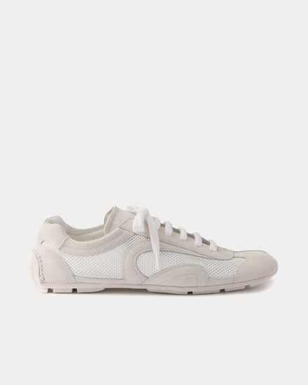 Prada Montecarlo Re-Edition 2005 Suede & Mesh White Low Top Sneakers - 1