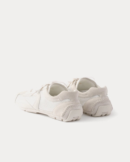 Prada Montecarlo Re-Edition 2005 Suede & Mesh White Low Top Sneakers - 4
