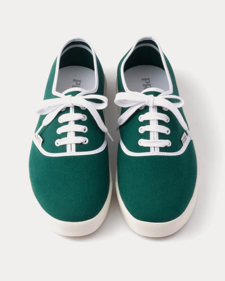 Prada Drill Fabric Oleander Green Low Top Sneakers - 2