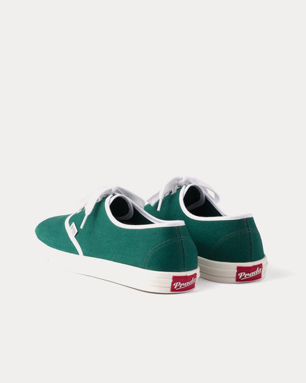 Prada Drill Fabric Oleander Green Low Top Sneakers - 4