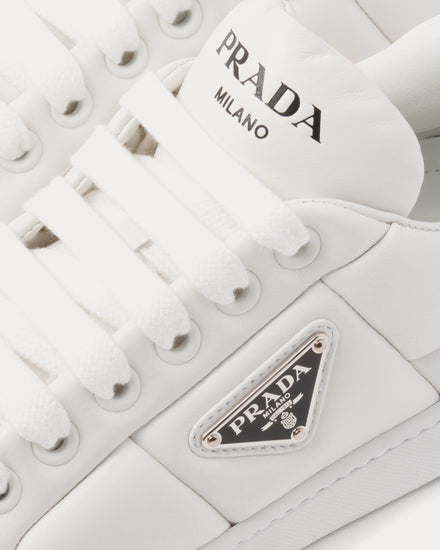 Prada Padded Nappa Leather White Low Top Sneakers - 4