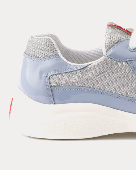Prada America's Cup Patent Leather & Technical Fabric Astral Blue / Silver Low Top Sneakers - 5