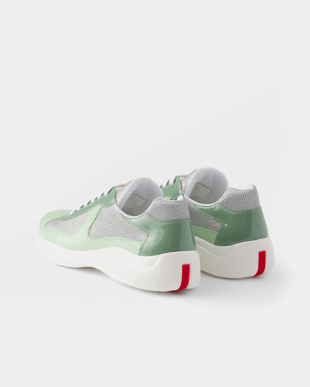 Prada America's Cup Patent Leather & Technical Fabric Dew / Sage Low Top Sneakers - 4