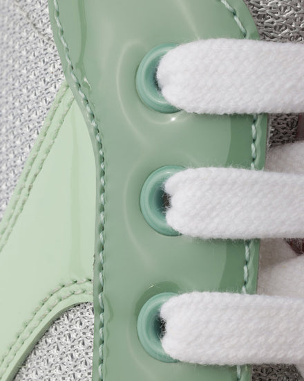 Prada America's Cup Patent Leather & Technical Fabric Dew / Sage Low Top Sneakers - 5