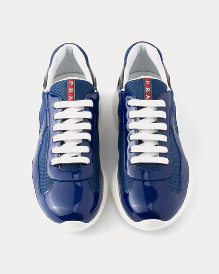 Prada America's Cup Patent Leather & Technical Fabric Sapphire / Anthracite Low Top Sneakers - 2