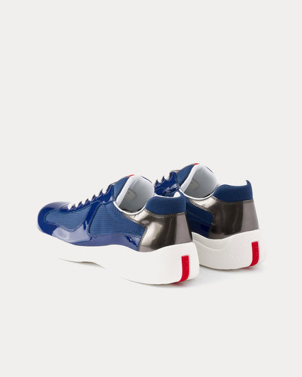 Prada America's Cup Patent Leather & Technical Fabric Sapphire / Anthracite Low Top Sneakers - 4