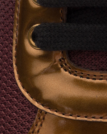 Prada America's Cup Metallic Leather & Bike Fabric Brass / Burgundy Low Top Sneakers - 6
