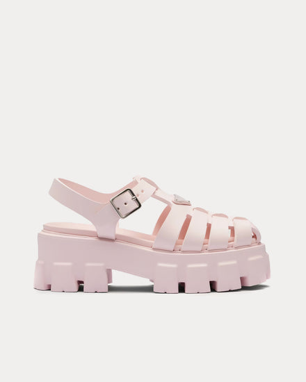 Prada Rubber Monolith Alabaster Pink Sandals - 1
