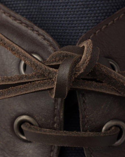 Prada Shuffle Aged Canvas & Leather Baltic Blue Boat Shoes - 5