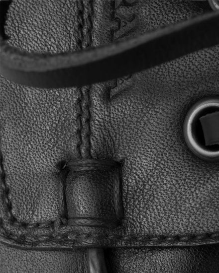 Prada Shuffle Antiqued Leather Laced Black Shoes - 5