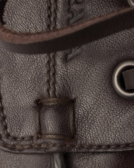 Prada Shuffle Antiqued Leather Laced Dark Brown Shoes - 5
