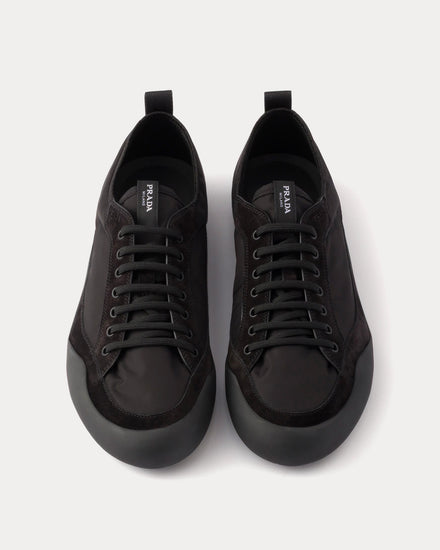 Prada Speedrock Re-Nylon & Suede Black Low Top Sneakers - 2