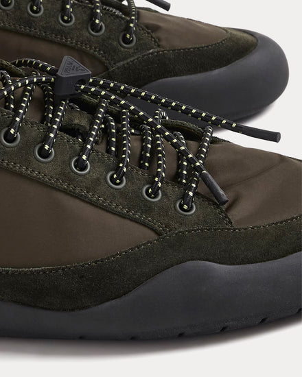 Prada Speedrock Re-Nylon & Suede Selva Green Low Top Sneakers - 5