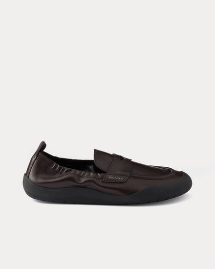 Prada Speedrock Leather Dark Brown Loafers - 1