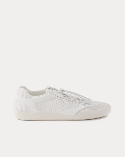 Prada Speedrock Patent Leather & Mesh White Low Top Sneakers - 1