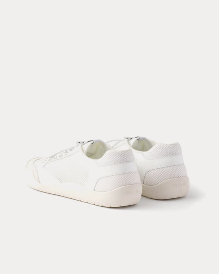Prada Speedrock Patent Leather & Mesh White Low Top Sneakers - 4