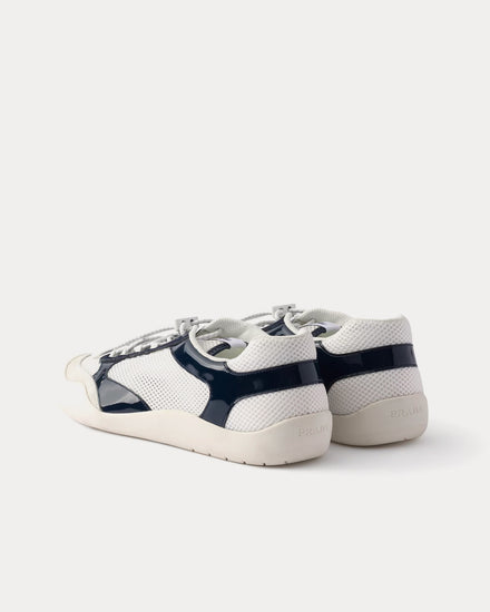 Prada Speedrock Patent Leather & Mesh Royal Blue Low Top Sneakers - 4