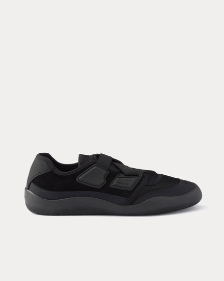 Prada Speedrock Technical Mesh & Leather Black Slip On Sneakers - 1