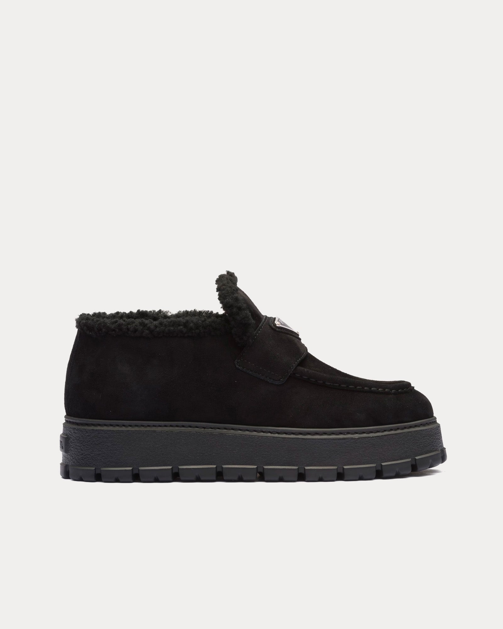 Dark Brown Suede Loafers | PRADA Prada platform suede loafer sneakers - size 36 1/2 main image 1