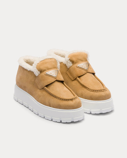 Prada Suede Loafer Ecru Booties - 2