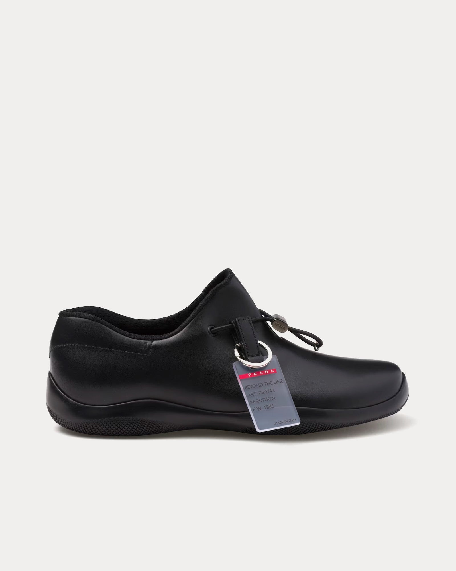 Prada Men\'s Textured Black Leather Slip-Ons Prada Re-Nylon Slip-On Sneakers - Blue | Editorialist main image 3