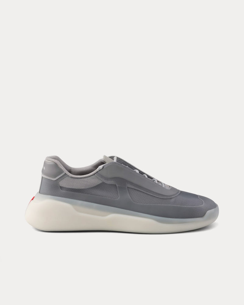prada fahrradhelm Prada Men's America's Cup Re-Nylon & Bike Fabric Grey Low Top Sneakers
