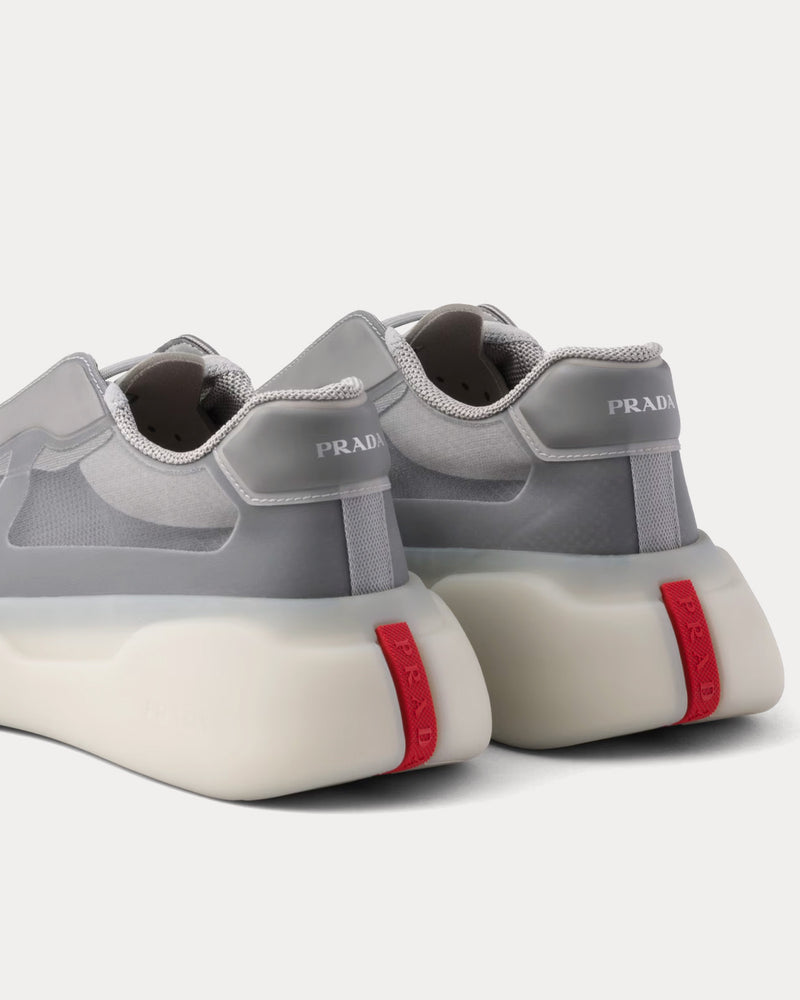 prada fahrradhelm Prada Men's America's Cup Re-Nylon & Bike Fabric Grey Low Top Sneakers