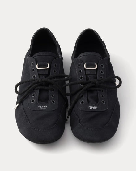 Prada Collapse Canvas Black Low Top Sneakers - 2