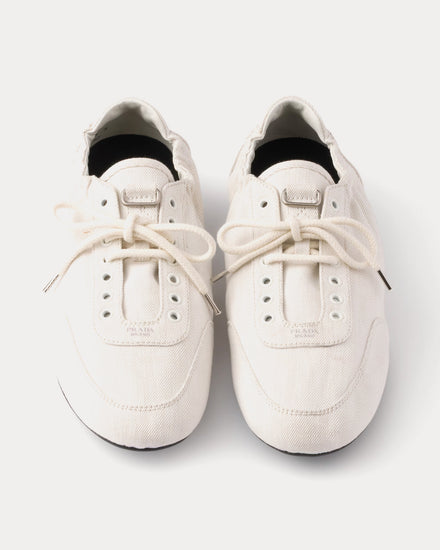 Prada Collapse Denim White Low Top Sneakers - 2