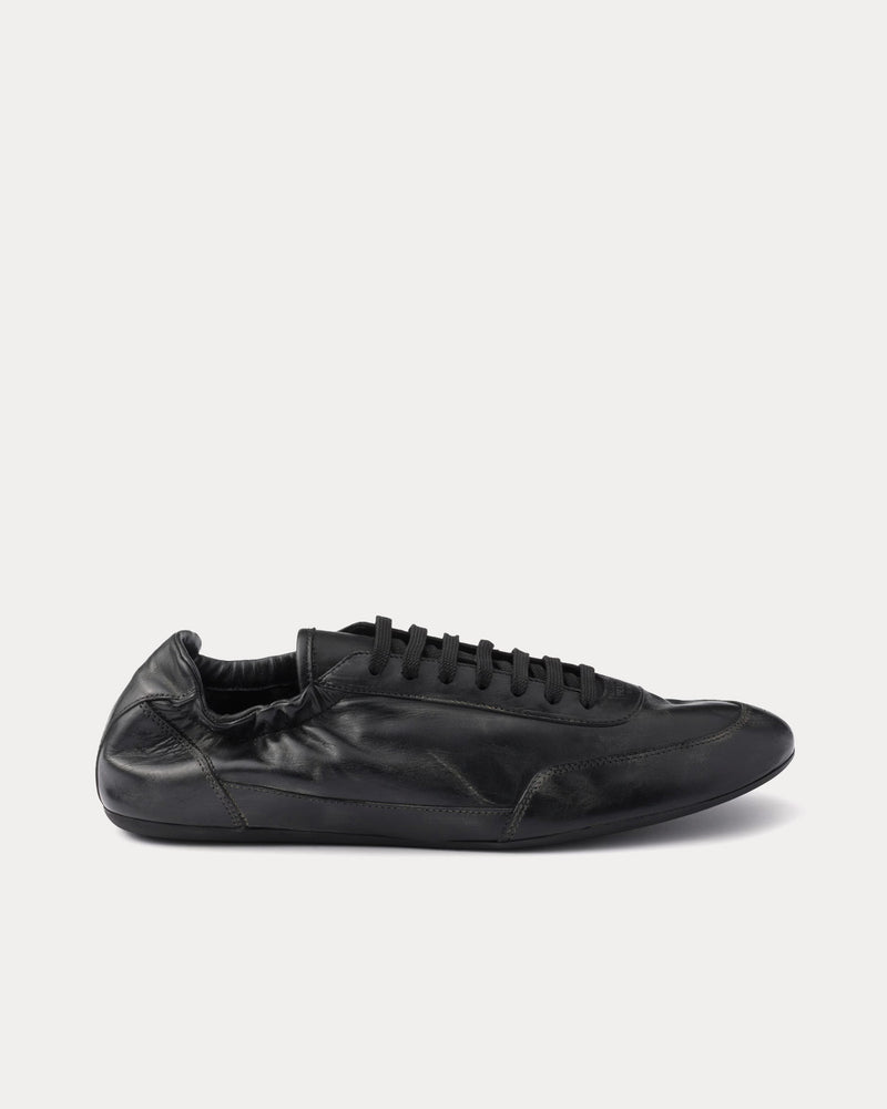 Prada Collapse Leather Black Low Top Sneakers - 1