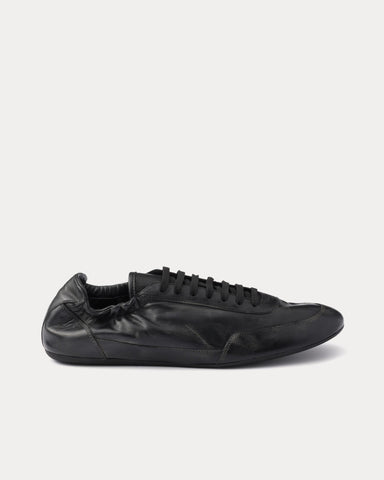 Prada Collapse Leather Black Low Top Sneakers