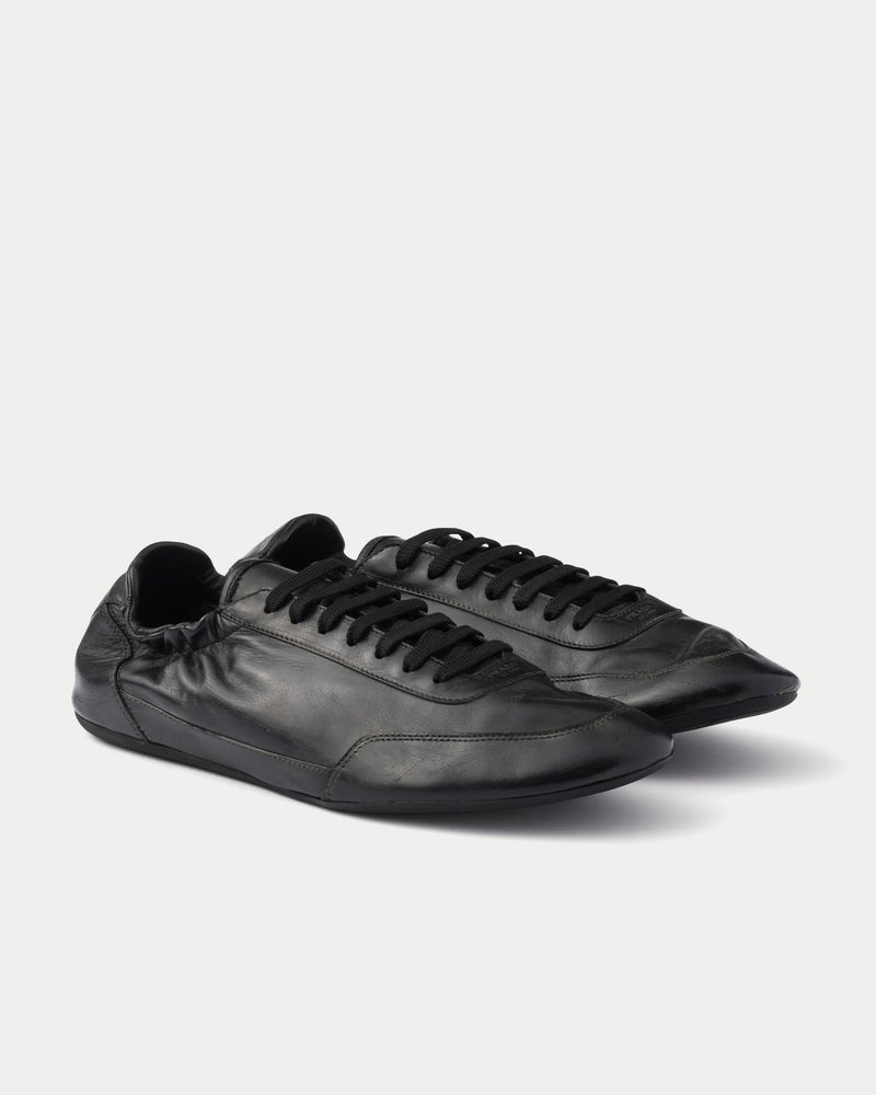 Prada Collapse Leather Black Low Top Sneakers - 3