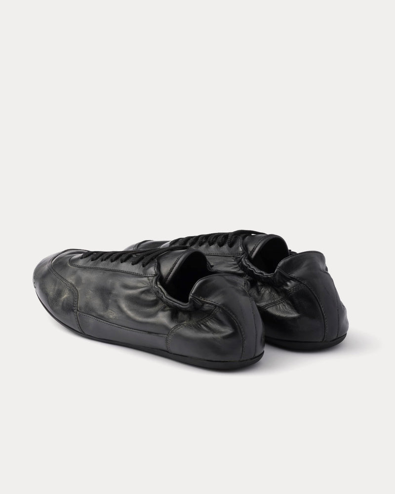 Prada Collapse Leather Black Low Top Sneakers - 4