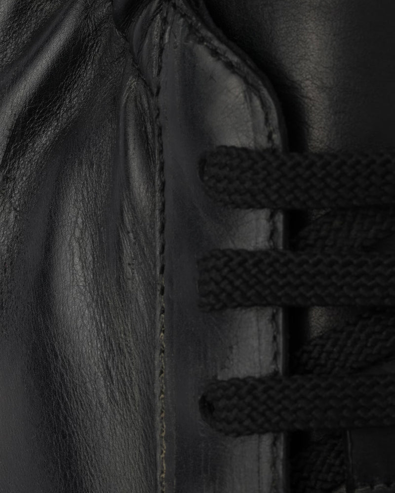 Prada Collapse Leather Black Low Top Sneakers - 5