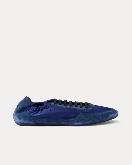 Prada Collapse Re-Nylon & Suede Bluette Low Top Sneakers - 1