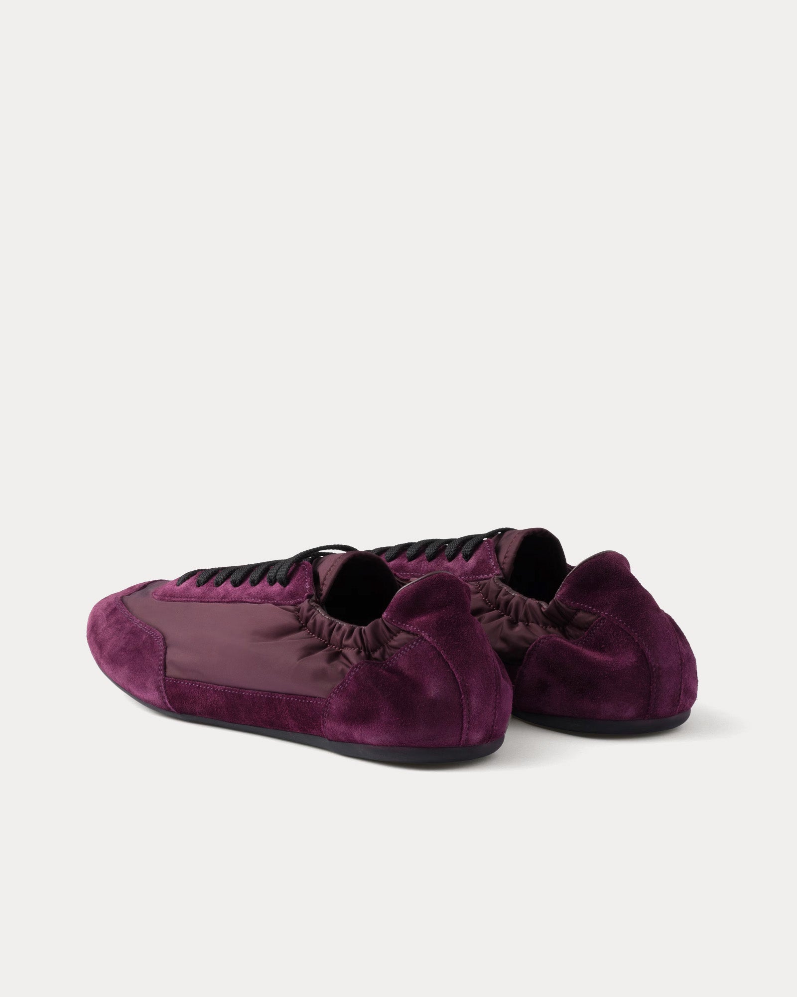 Prada Collapse Re-Nylon & Suede Burgundy Low Top Sneakers - Sneak in Peace