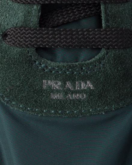 Prada Collapse Re-Nylon & Suede Fir Green Low Top Sneakers - 5