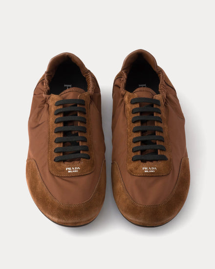 Prada Collapse Re-Nylon & Suede Palisander Low Top Sneakers - 2