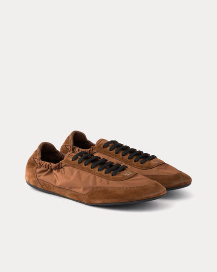 Prada Collapse Re-Nylon & Suede Palisander Low Top Sneakers - 3