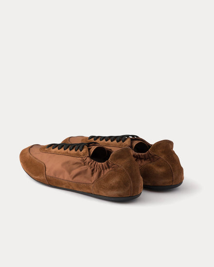 Prada Collapse Re-Nylon & Suede Palisander Low Top Sneakers - 4