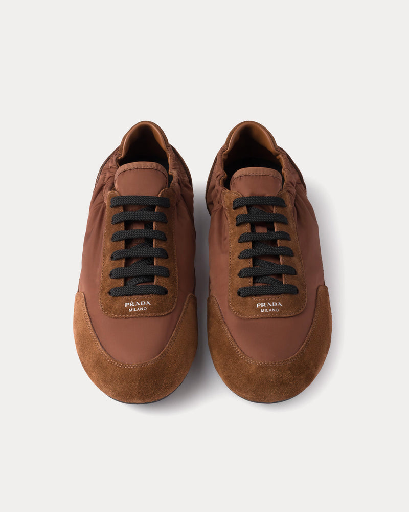 Prada Collapse Re-Nylon & Suede Palisander Low Top Sneakers - 2