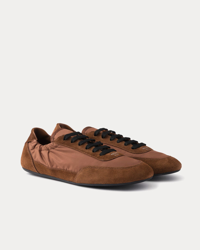 Prada Collapse Re-Nylon & Suede Palisander Low Top Sneakers - 3