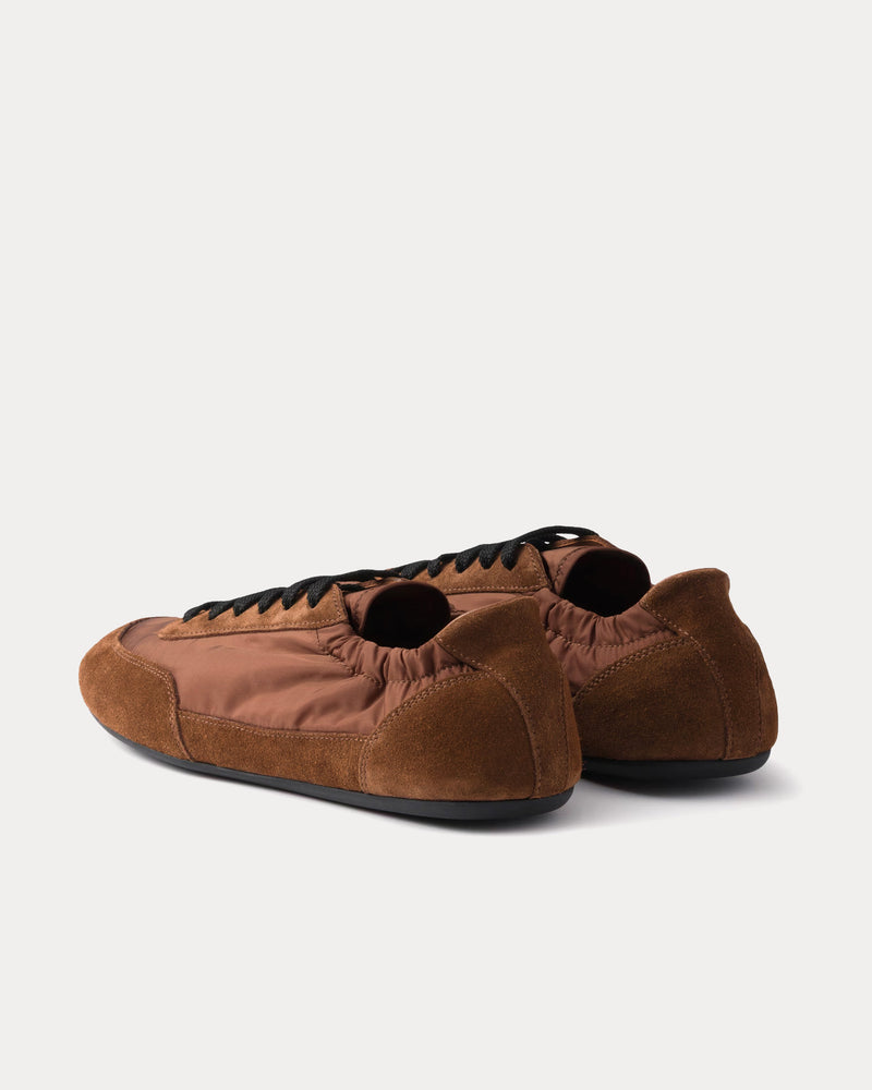 Prada Collapse Re-Nylon & Suede Palisander Low Top Sneakers - 4